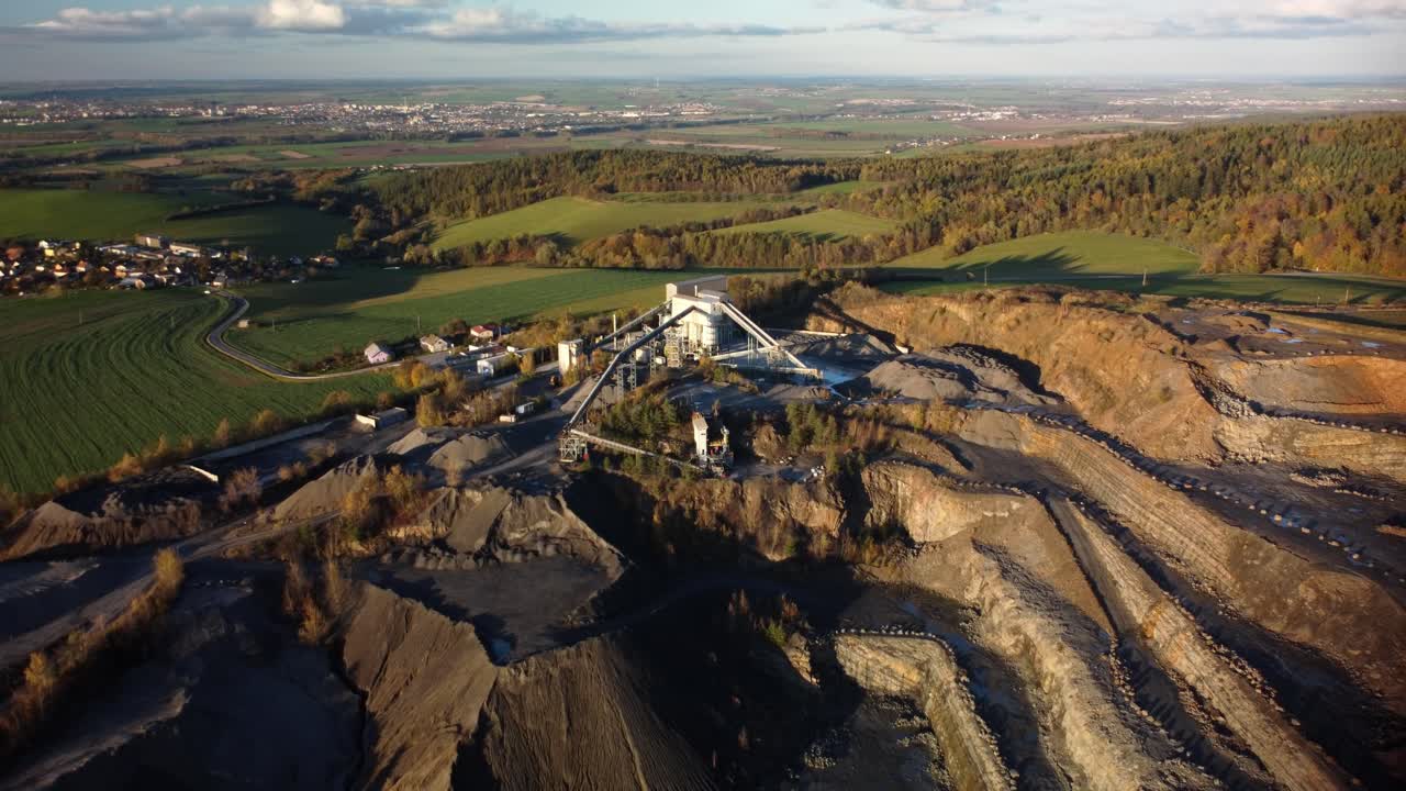 Aerial View Of Bohucovice Quarry - Extraction, Production Of Crushed Aggregate In Czech Republic