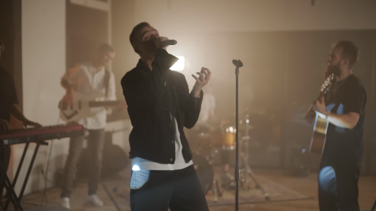 Live Band Performance with Singer, Bassist, Pianist, Drummer, and Guitarist