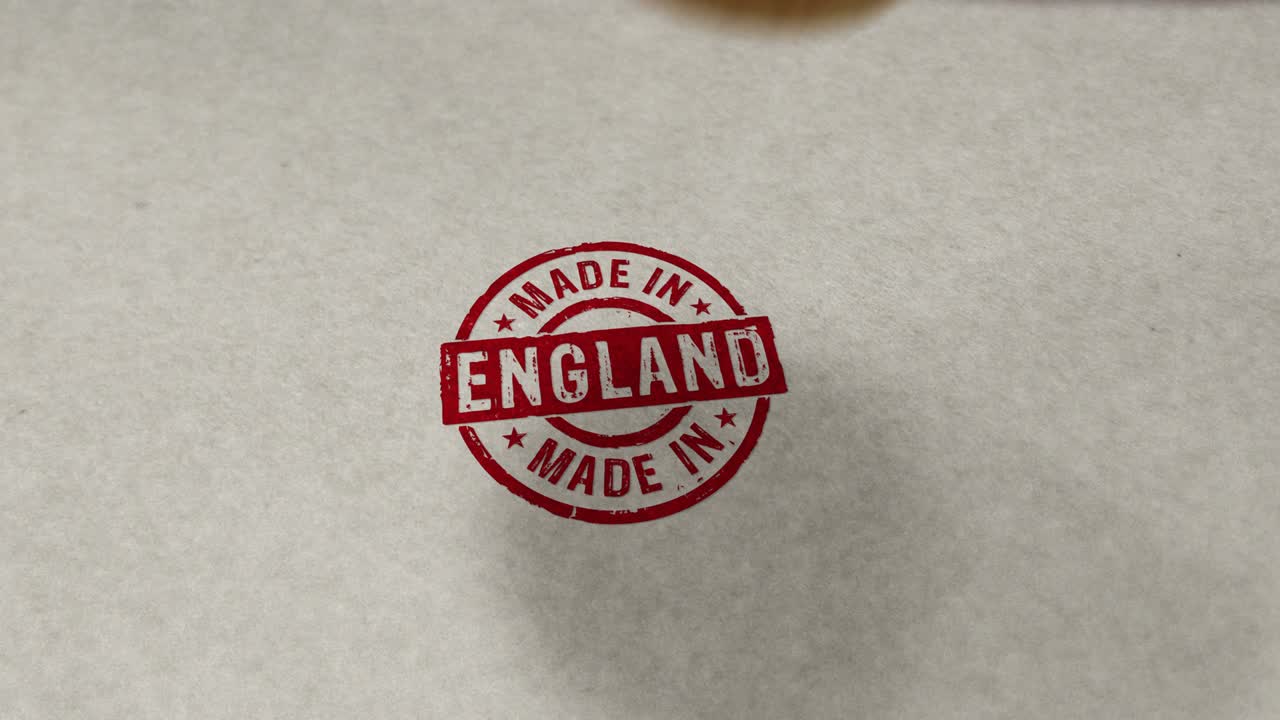 "Made in England"-stempel og stempling loop-animation.