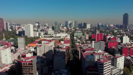 aerial-view-anzures-Polanco-neighborhood-daylight-colorful-pollution-on-horizon-clear-blue-sky-urban-landscape