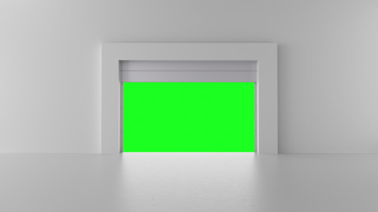 Lifting gates with a clearance in a bright room on a green screen