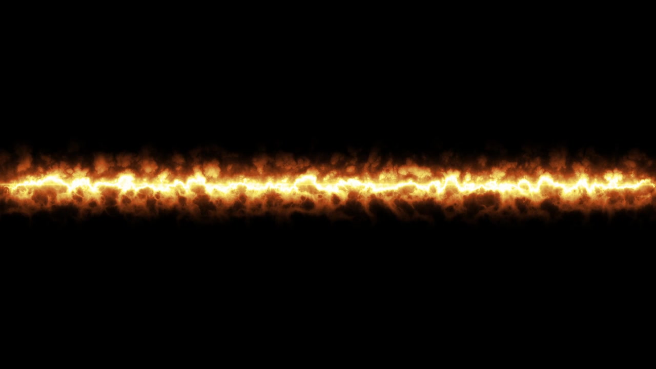 Fiery line of light. Horizontal light, luminous line. Fire, light, light effect.