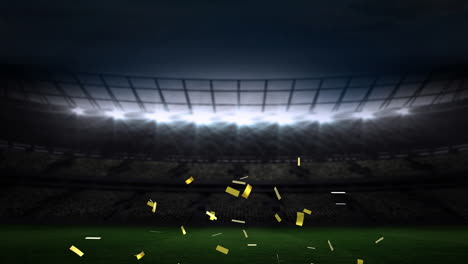 animation of confetti floating over stadium at night