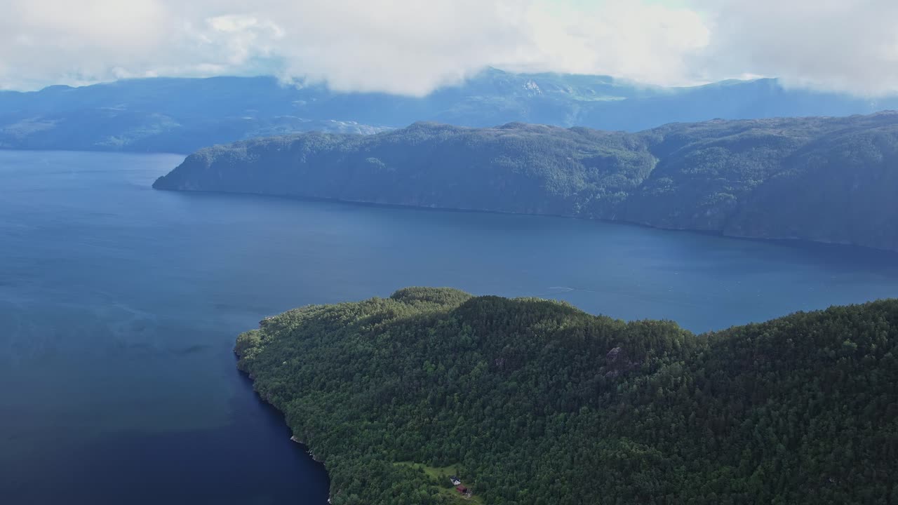 Majestic aerial view of Norway's stunning fjords and lush landscapes