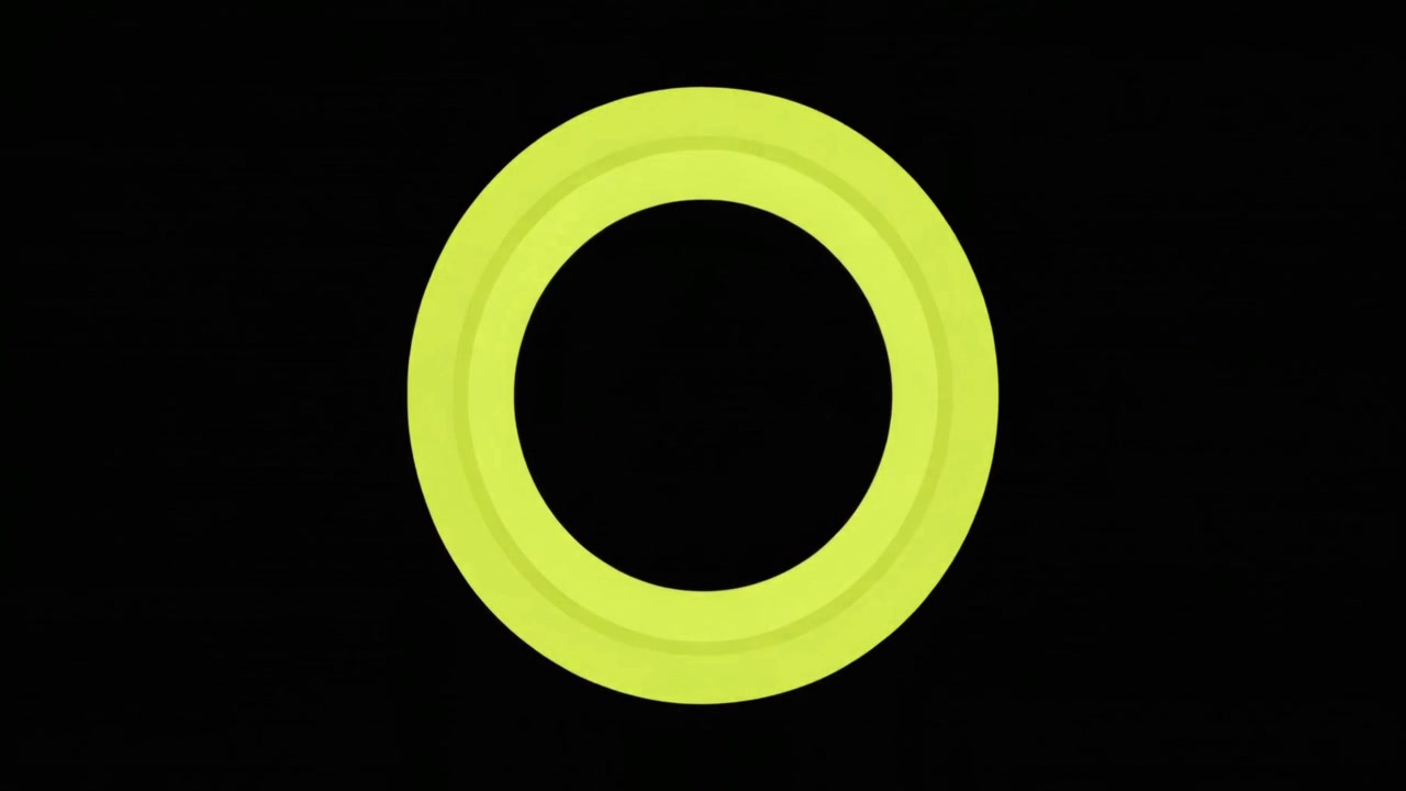 Abstract Animated Yellow Circle Expanding and Contracting on Black Background