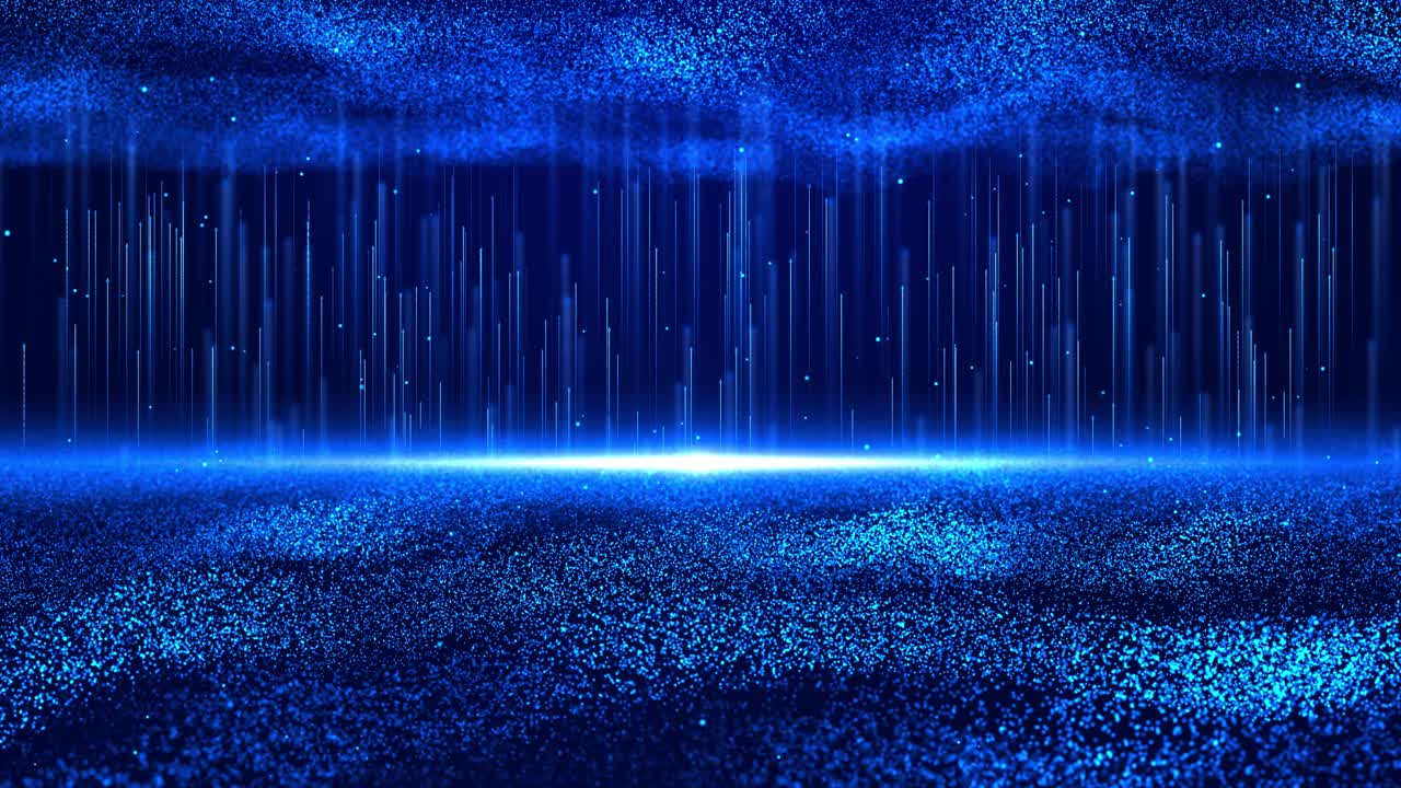 4k blue technology wave particles is a spectacular motion blue light particles rising wave particles