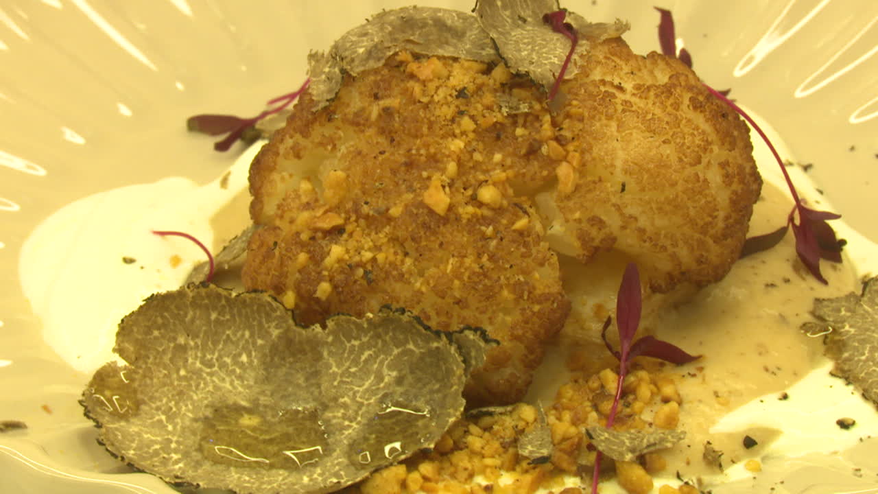 Roasted Cauliflower with Truffle Sauce