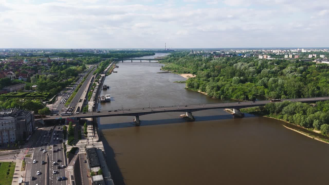Ponte Slesia-Dąbrowa a Varsavia, Polonia, vista drone