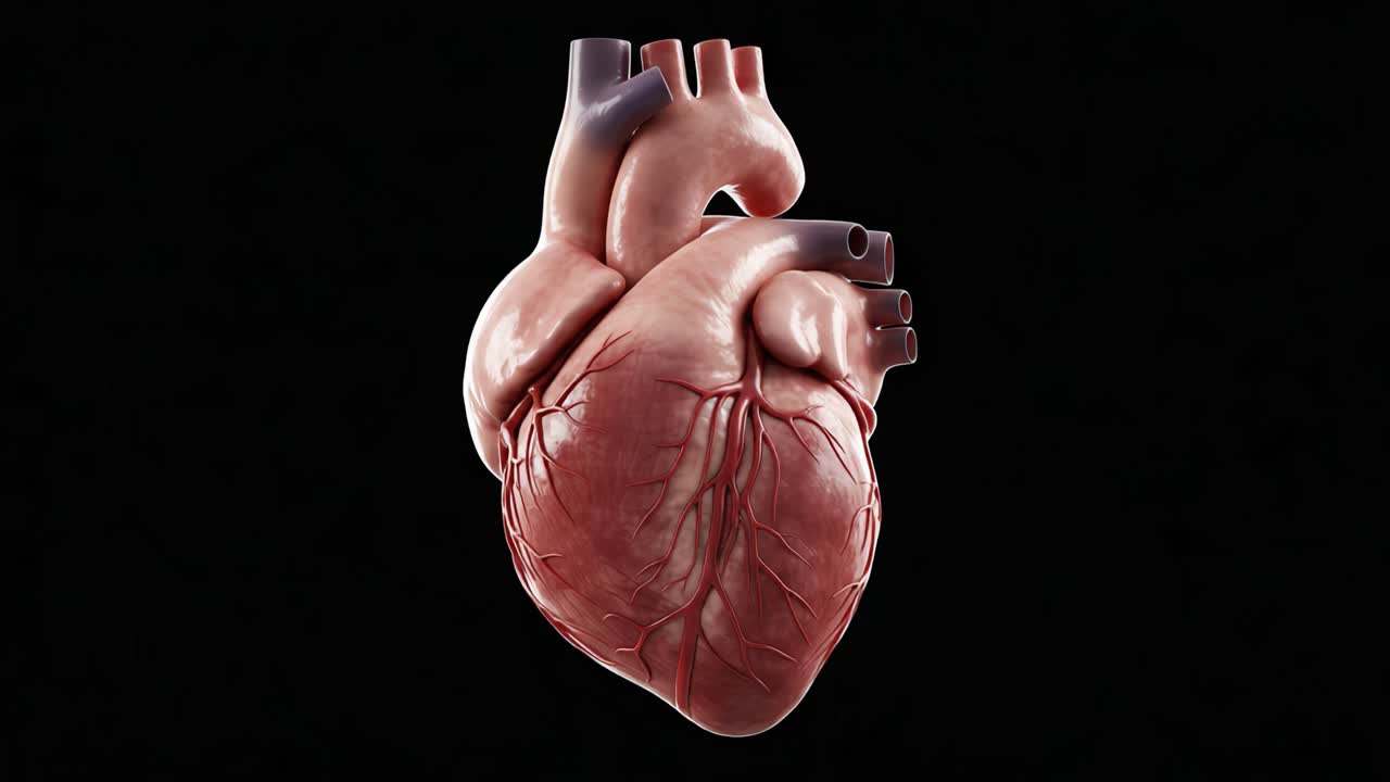 A Detailed Rendering of a Human Heart: A Closer Look at the Complex Structure and Functionality of This Vital Organ in the Human Body