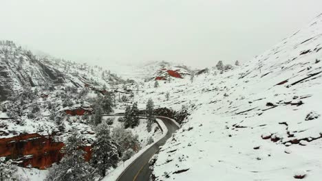 snow covered mountain road