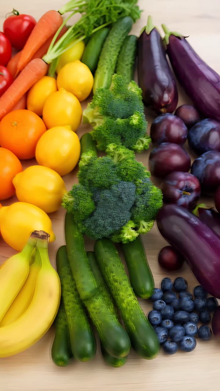 Frutta e verdura fresca biologica 4K.