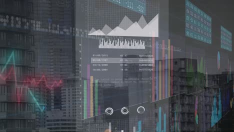 Animation-of-financial-data-processing-over-cityscape