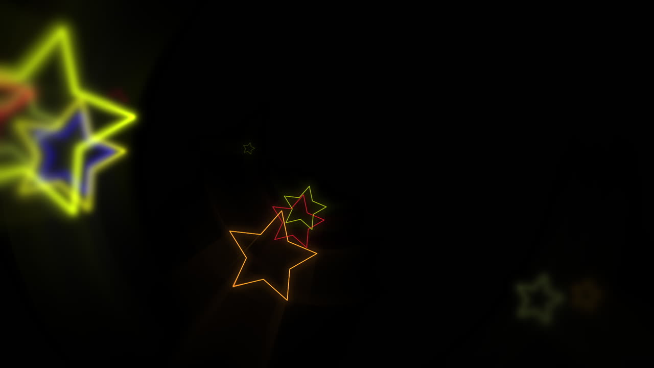 Sfondo astratto animato con stelle laser neon colorate 1