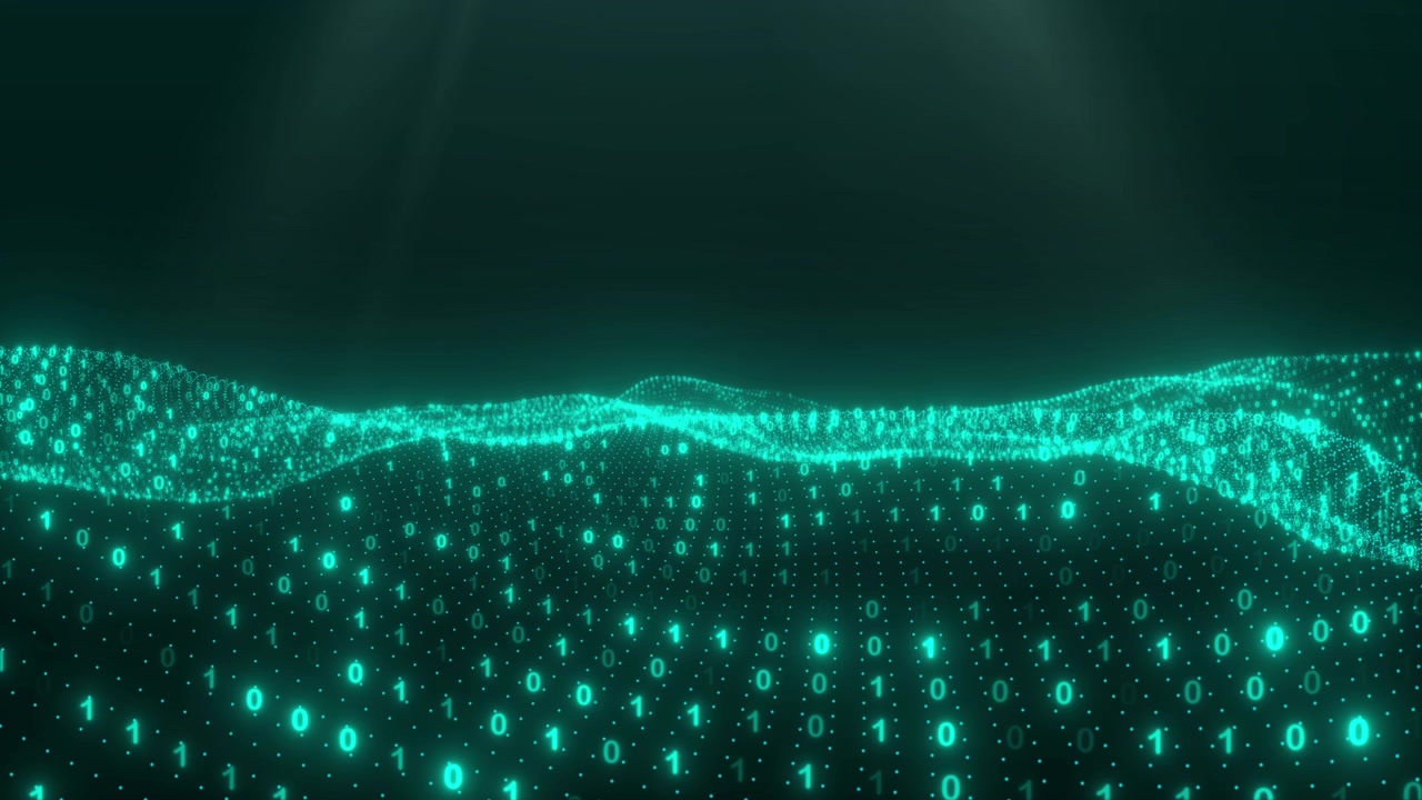 Abstract Digital Binary Code Wave Background