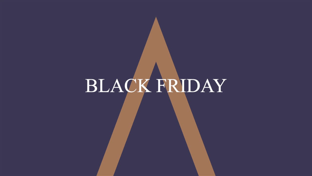 금색 삼각형이 있는 파란색 현대 그라데이션의 검은 금요일