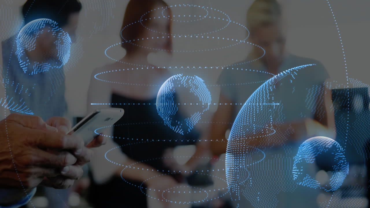 사무실에서 일하는 다양한 동료들에 대한 지구상의 애니메이션