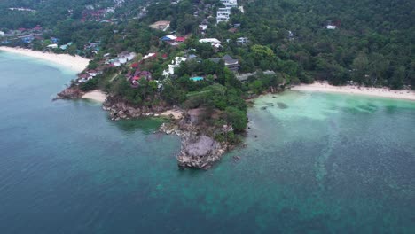 Drone SHot of Koh Raham and Secret Beach on Koh Phangan Island, Thailand