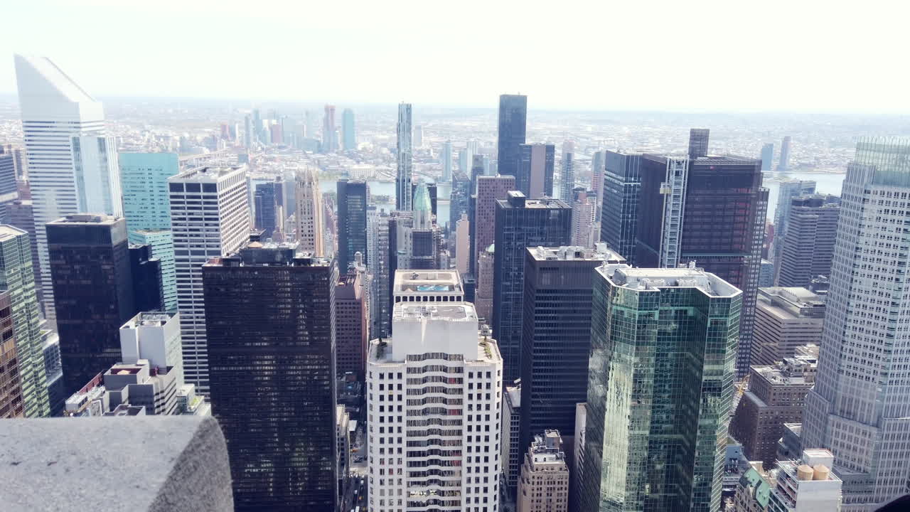 View from top on New York City buildings