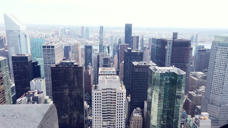Vista de cima dos edifícios da cidade de Nova York