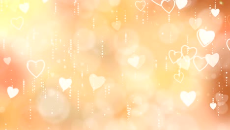 orange valentine's hearts background.