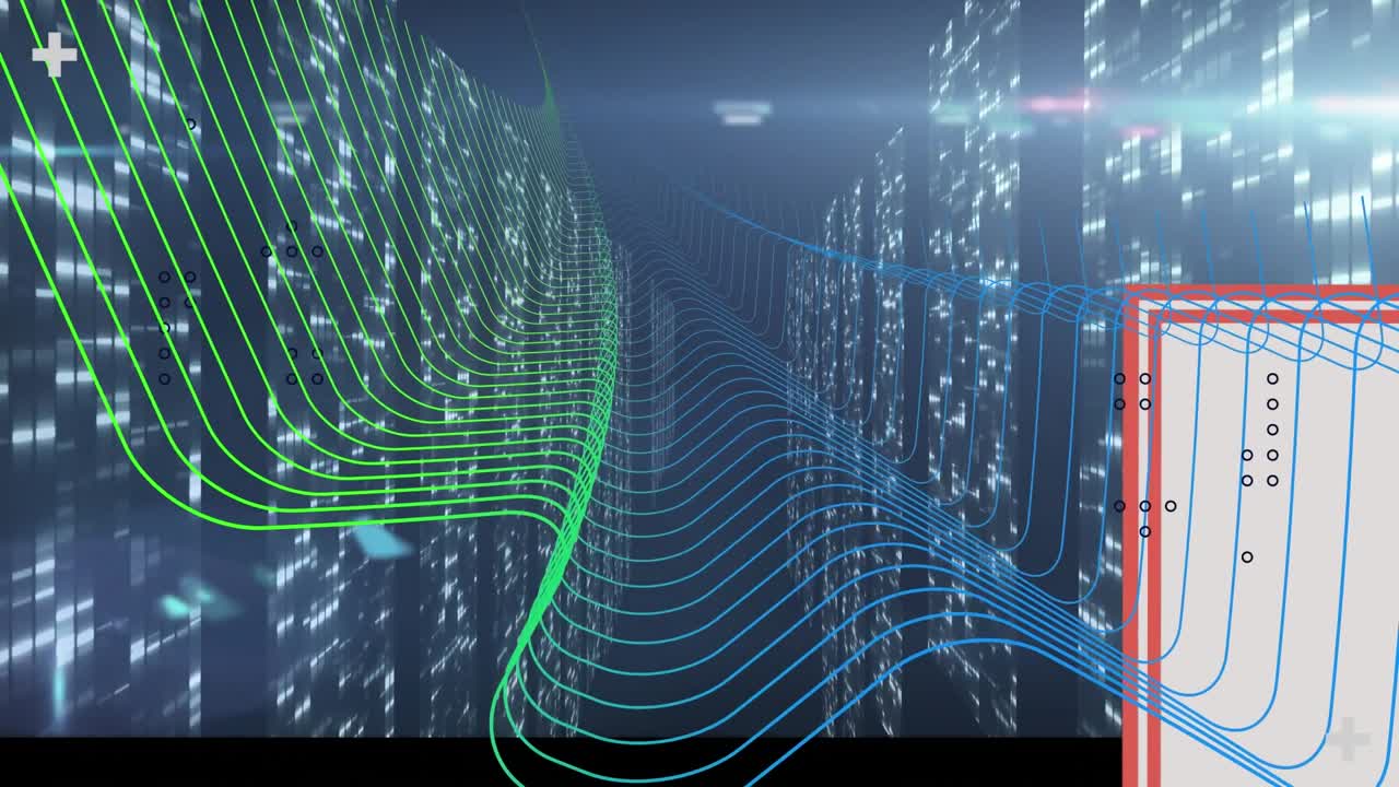 Animation of data processing and shapes over network of connections