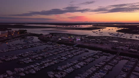 Aerial-view-of-Faro-Port-in-Portugal-at-the-Algarve