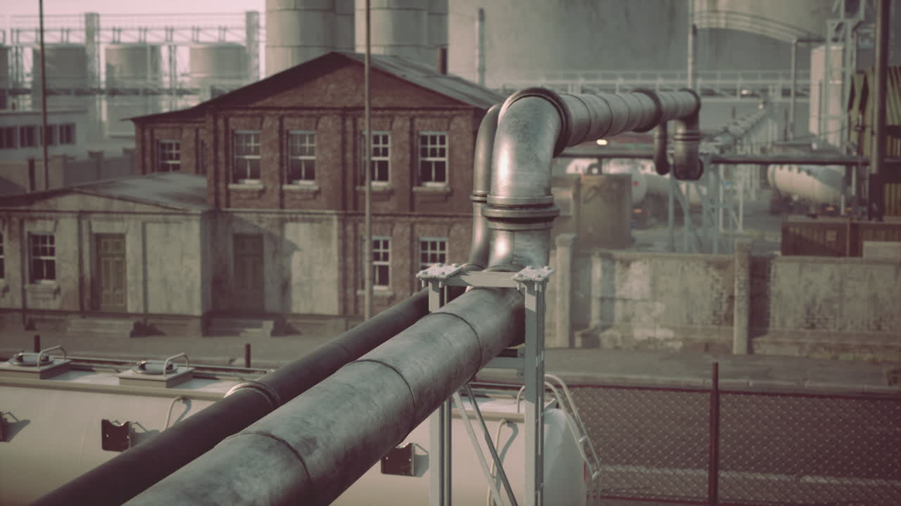 objeto industrial de refinación de petróleo y otros materiales tóxicos