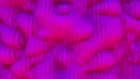 3d en bucle de fondo de forma cúbica abstracta. superficie ondulada con ondas y burbujas. textura vibrante de moda, textil de moda, diseño gráfico, textura animada con granos.