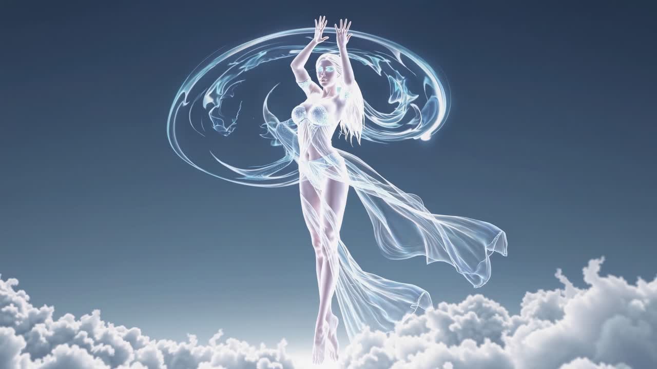 구름 사이를 떠다니는 여신
