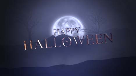 Feliz-Texto-De-Halloween-Con-Gran-Luna-Y-Bosque-Místico