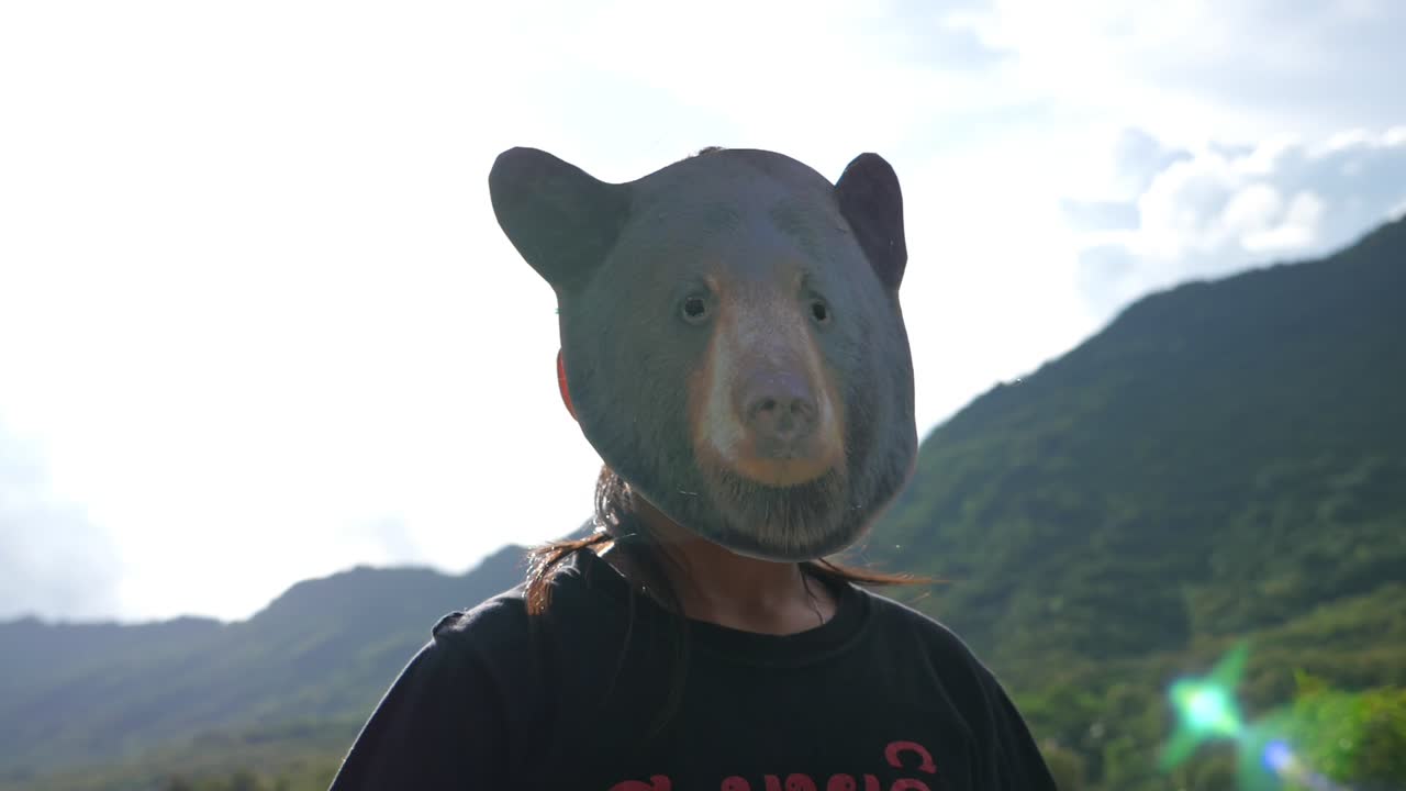 Girl With Bear Mask