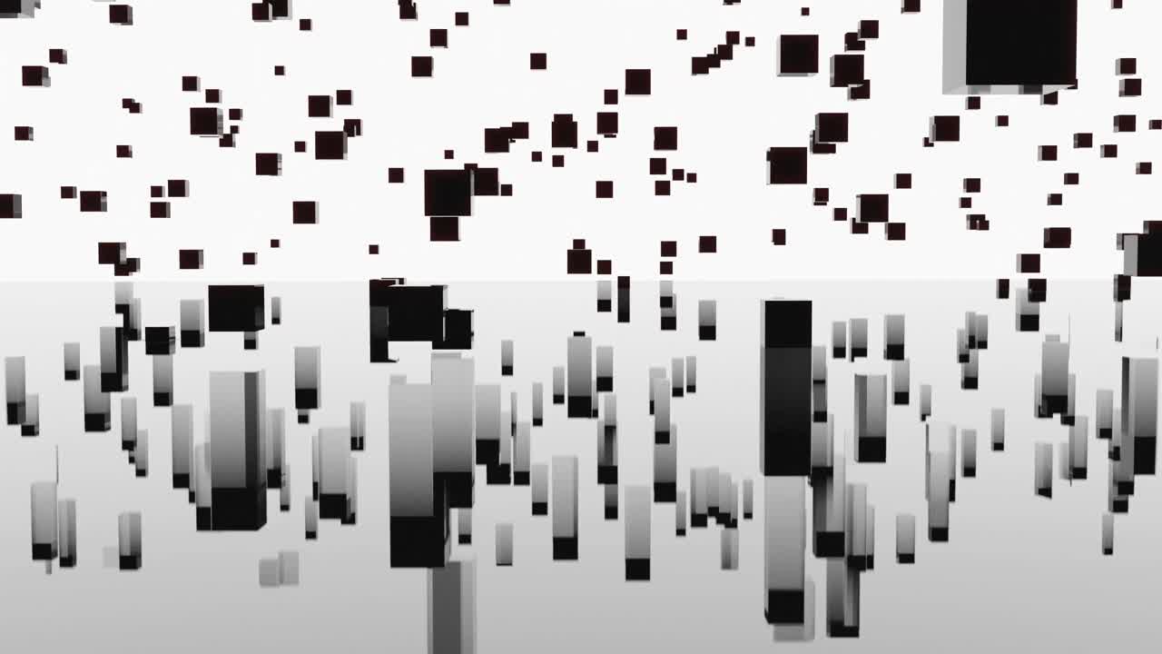 Abstract 3D Background with Black Cubes
