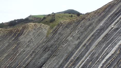 Vista-Aérea-De-Drones-De-La-Estructura-Flysch-De-La-Costa-En-La-Playa-De-Sakoneta-En-El-País-Vasco