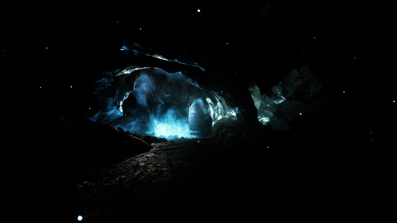 Mysterious Glowing Cave Entrance