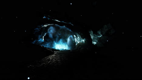 mysterious glowing cave entrance