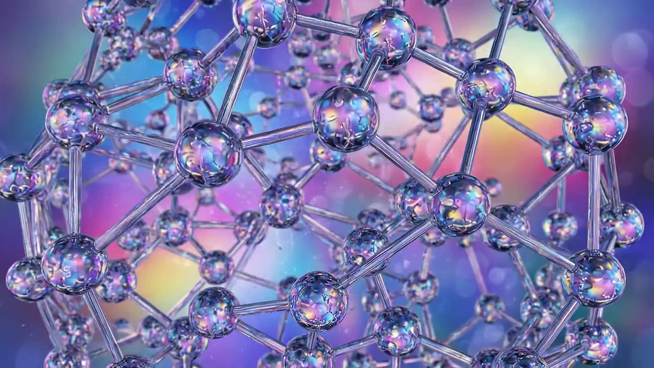 Abstract 3D Animation of a Rotating Molecular Structure