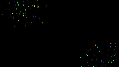 animación de un conjunto de manchas multicolores brillantes que caen sobre un fondo negro