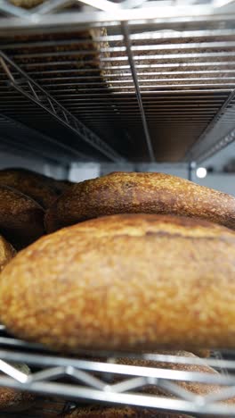bread on metal racks