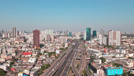 aerial view of bangkok downtown. real estate development asia