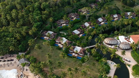 aerial over idyllic sri lanka beach