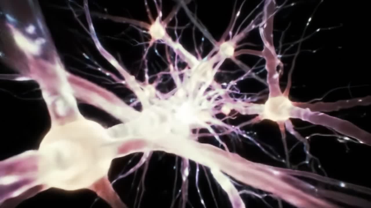 Intricate Visualization of Neurons with Electric Pulses and Synaptic Connections Revealing the Complex Network of the Nervous System in Stunning Detail