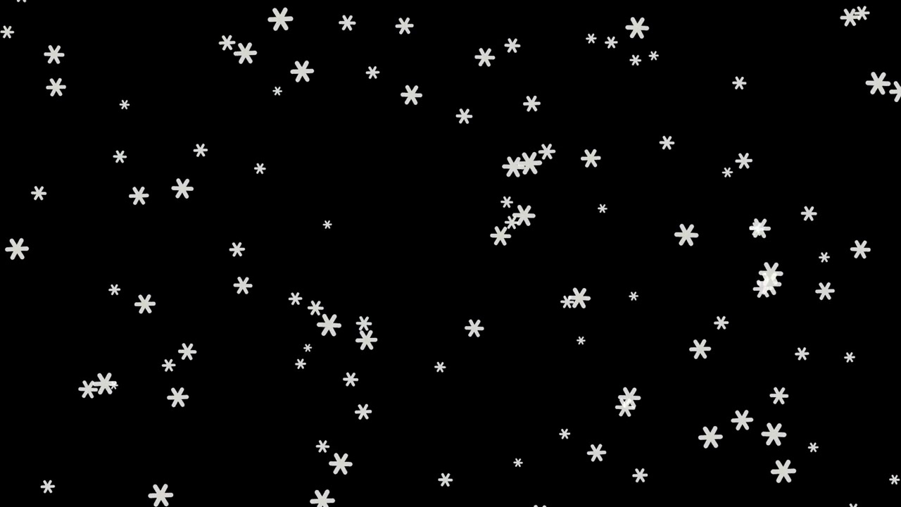 White Snowflakes Falling Against a Black Background