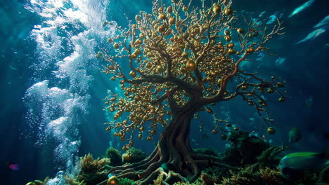 golden apple tree under the sea