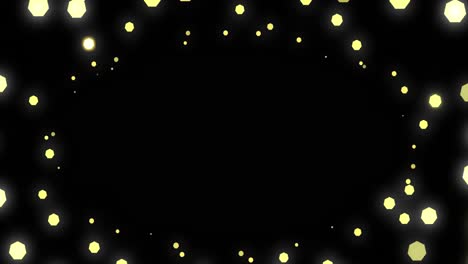 animation of christmas fairy lights flickering over black background