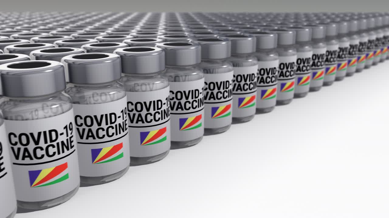 botellas de vacuna contra el covid-19 seychelles