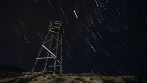 Sternspur-Am-örtlichen-Strand-Mit-Alter-Hai-Uhr