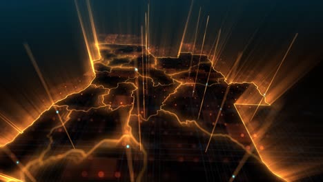mapa animado de angola en 4k.