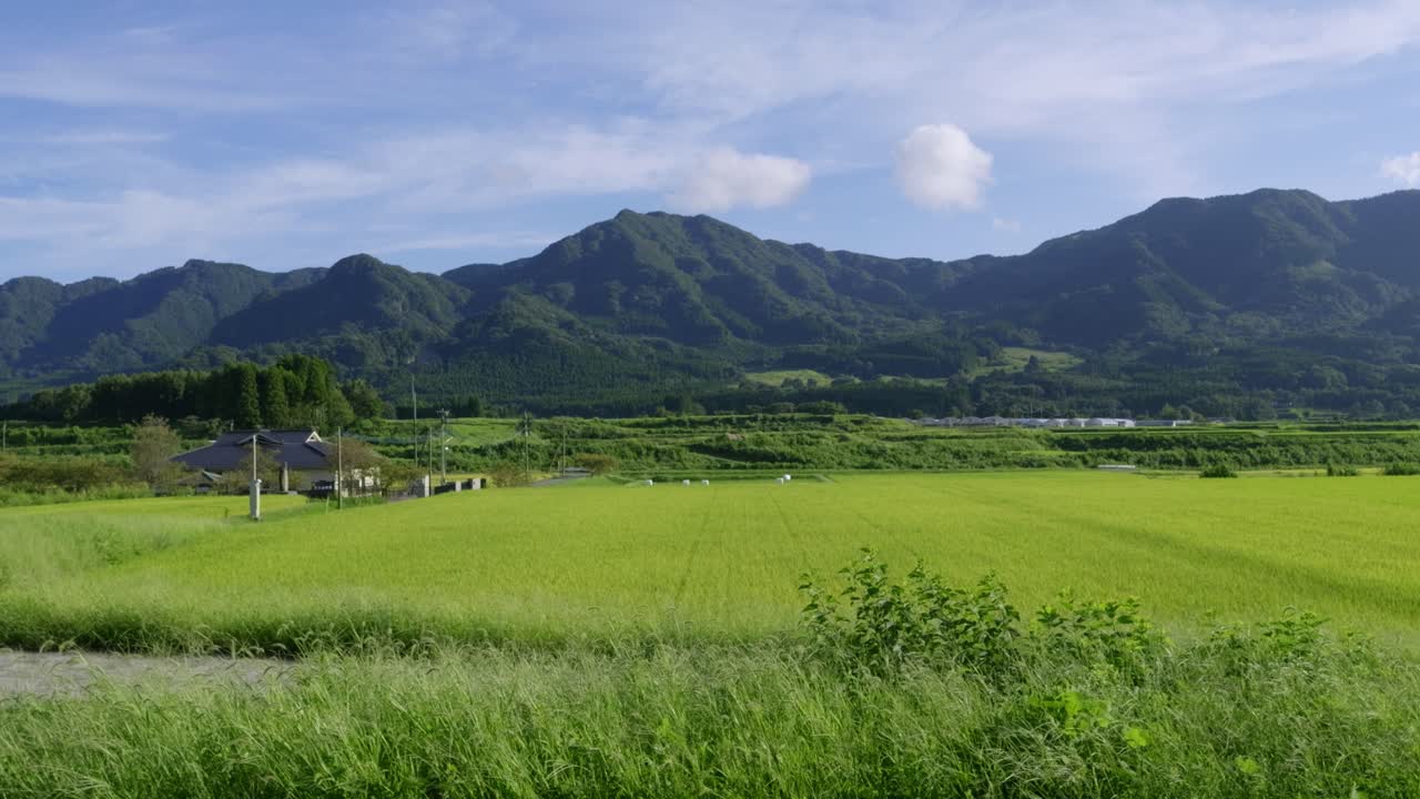 Stunning scenery in Aso Caldera in Kumamoto at sunset
