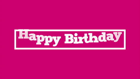 feliz cumpleaños en cautivadoras letras blancas sobre un fondo rosado