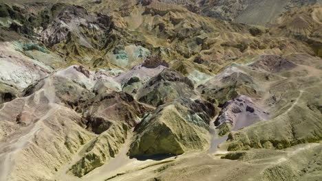 amazing view of death valley mountain ranges in california, usa - aerial shot